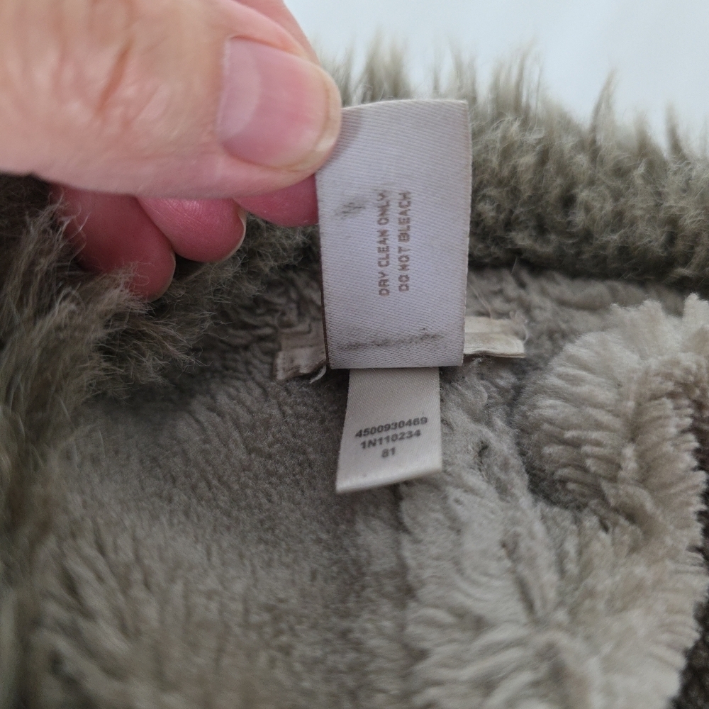 Chico's Gray Faux Suede Fur Penny Lane Teddy Coat Jacket Womens XL 16 Chicos 3 - Picture 7 of 8